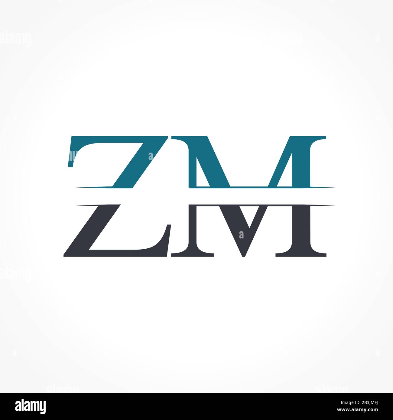 Initial ZM Logo Design Vector Template. Creative Letter ZM Business Logo Vector Illustration Stock Vector