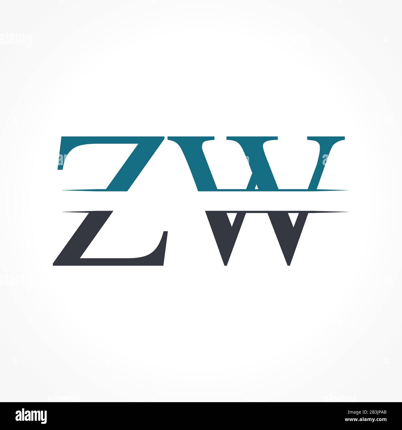 Initial ZW Logo Design Vector Template. Creative Letter ZW Business Logo Vector Illustration Stock Vector