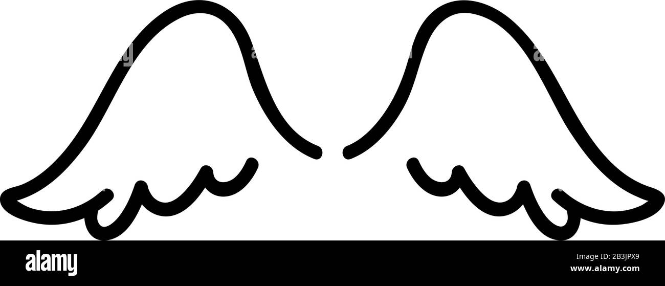 Wings of the angel icon vector. Isolated contour symbol illustration