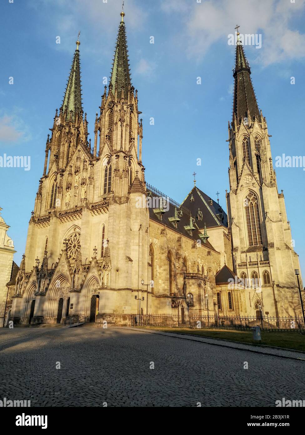 Famous olomouc church view in czech republic,wenceslas,gothic architecture Stock Photo