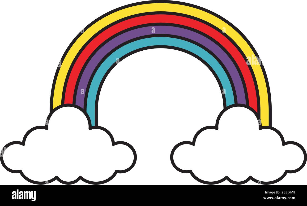 rainbow with clouds isolated icon Stock Vector Image & Art - Alamy