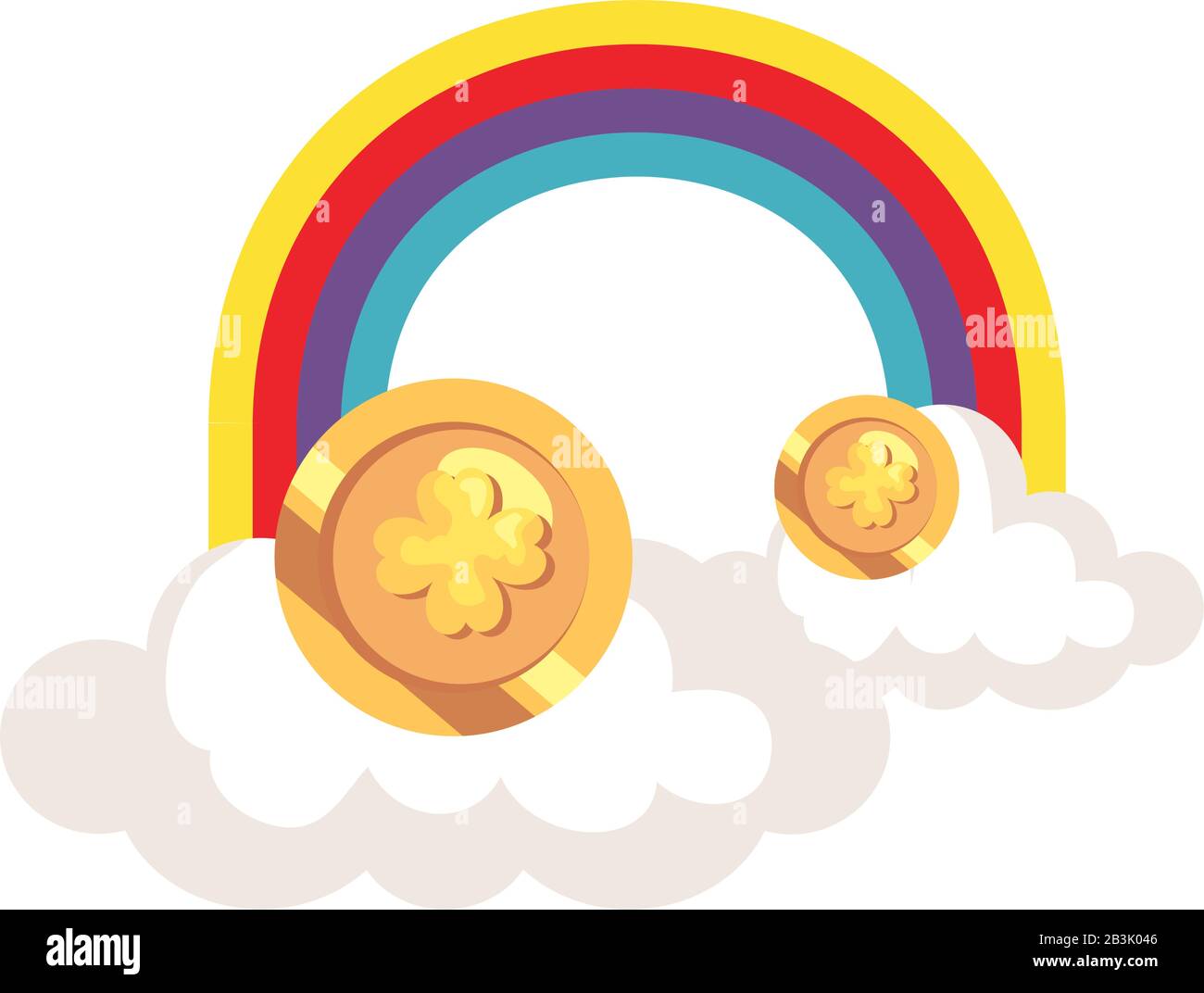 rainbow with clouds and coins isolated icon Stock Vector Image & Art ...