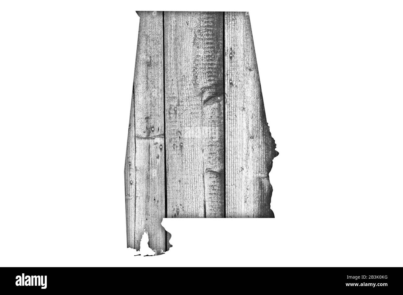 Map of Alabama on weathered wood Stock Photo - Alamy