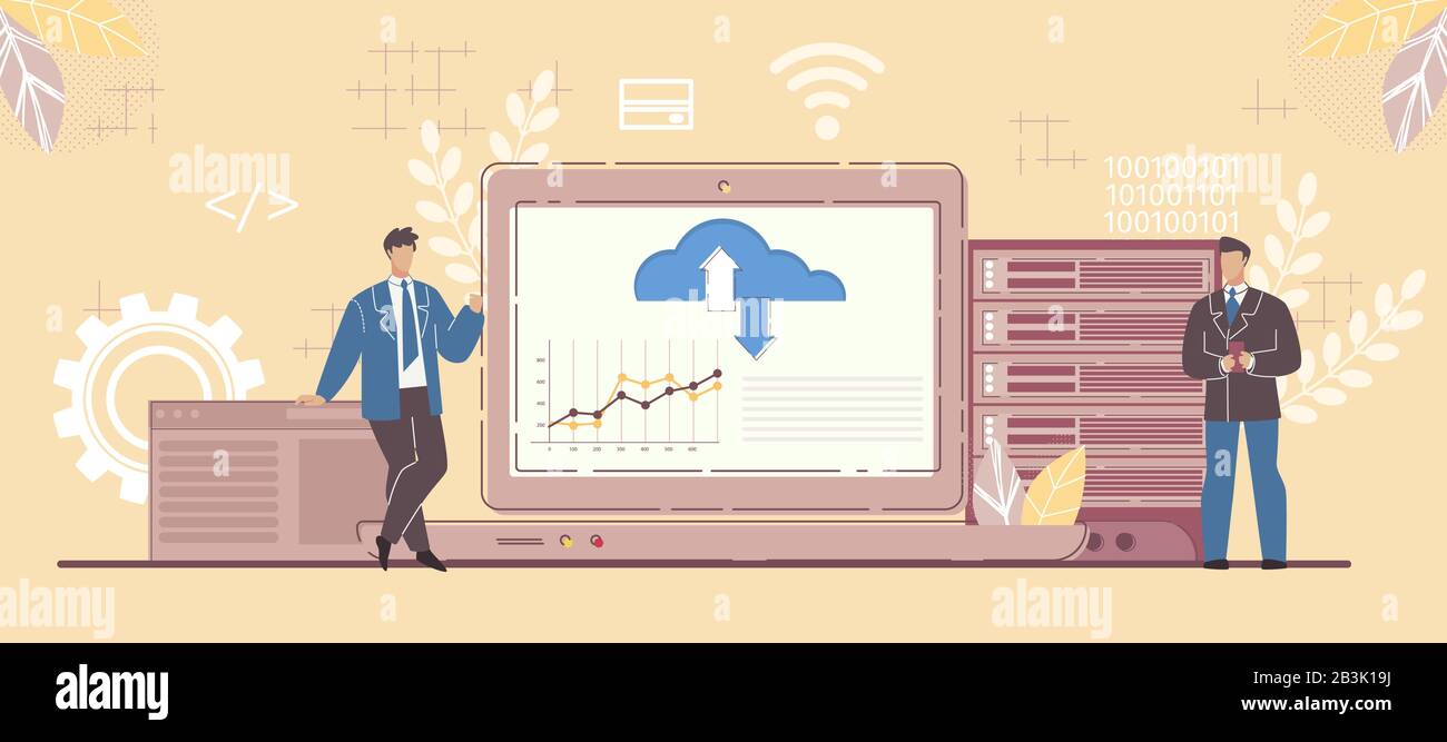 Business Partner and Saas Platform Flexibility Stock Vector
