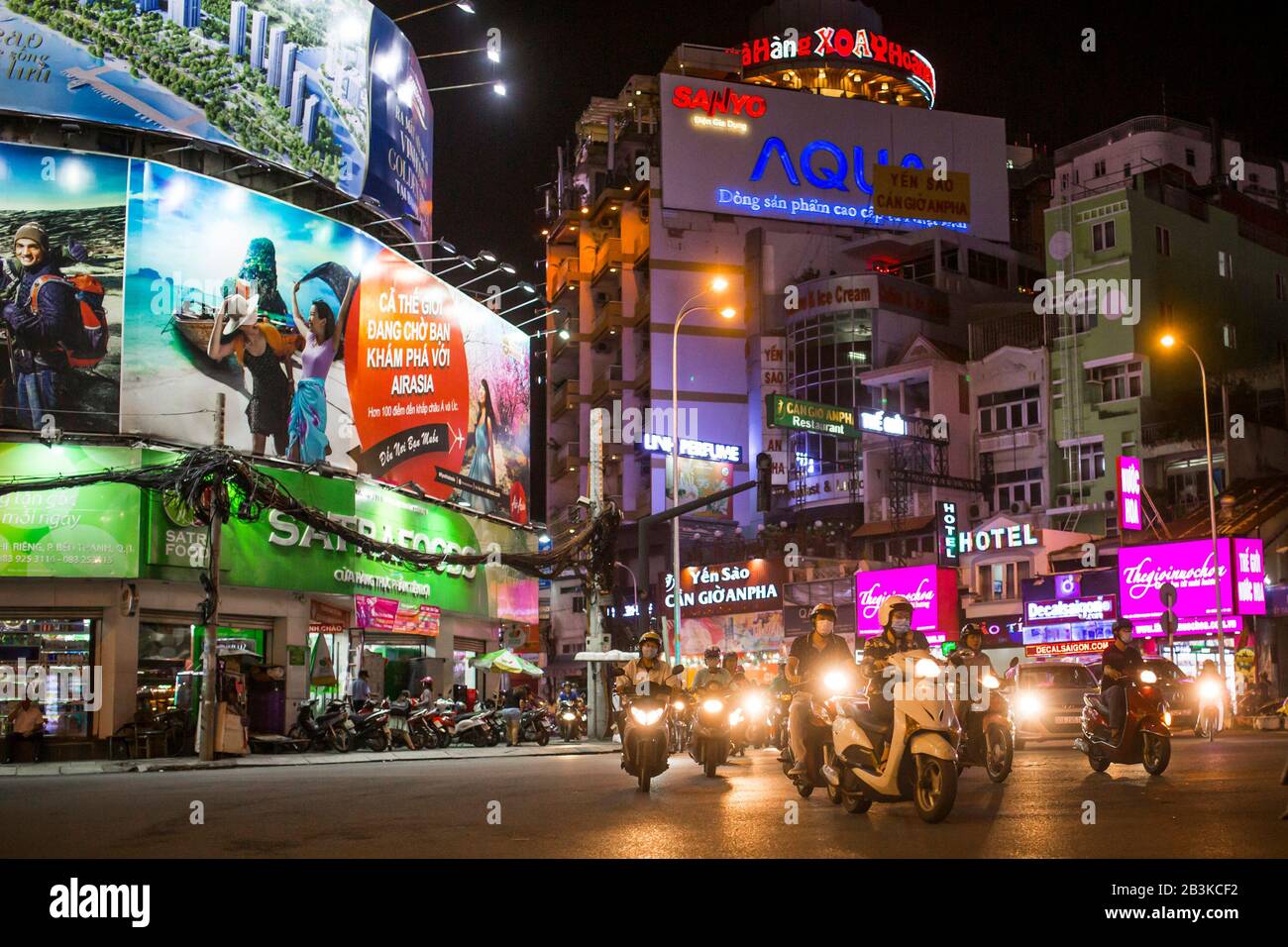 Ho Chi Minh City, Vietnam - October 31, 2016: Traffic during the evening hours in Ho Chi minh City, Vietnam Stock Photo
