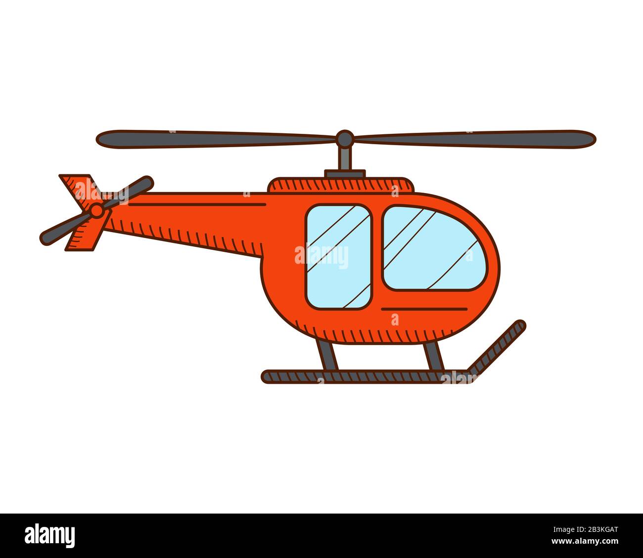 Helicopter Coloring Page Vehicle Illustration Stock Vector Image ...