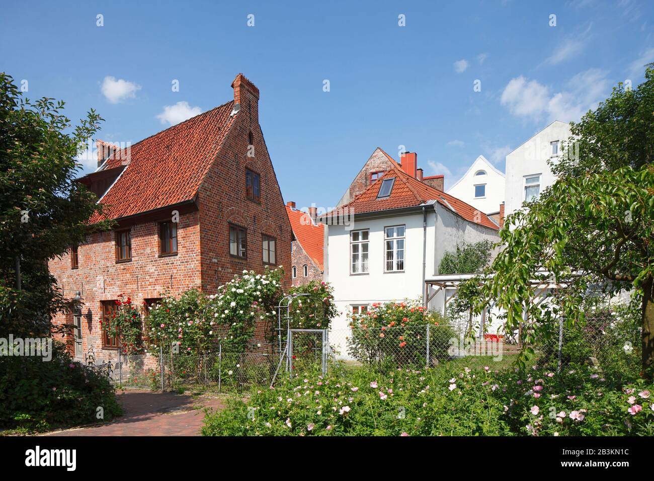 Old house facades, Lübeck, Schleswig-Holstein, Germany, Europe Stock Photo