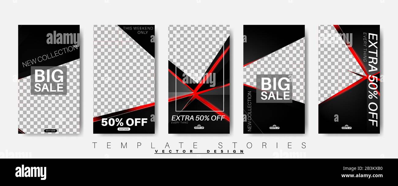 Social media stories templates. Layout pack. Vector illustration Stock Vector