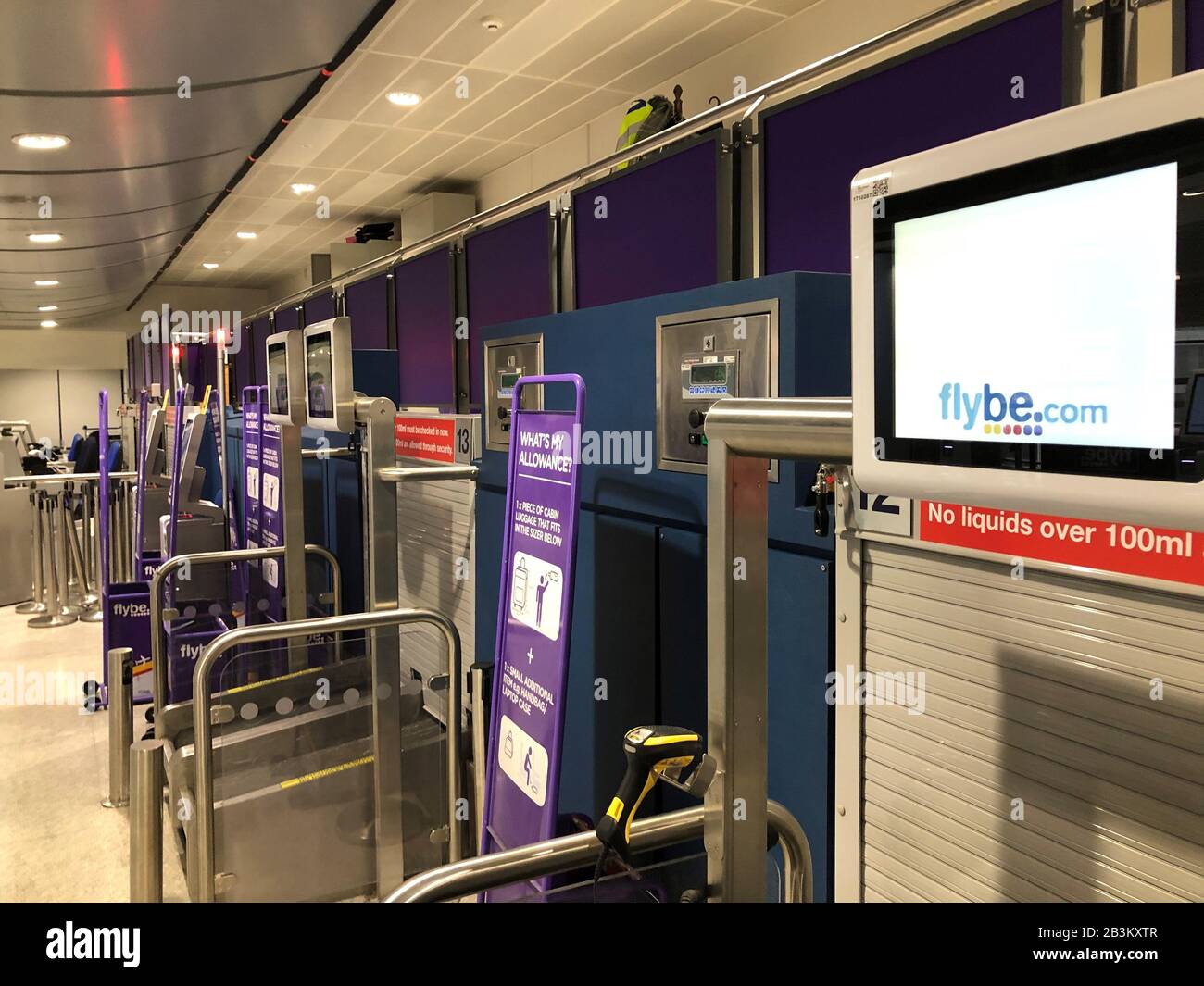 Unmanned Check In Desks At Manchester Airport As Flybe Europe S