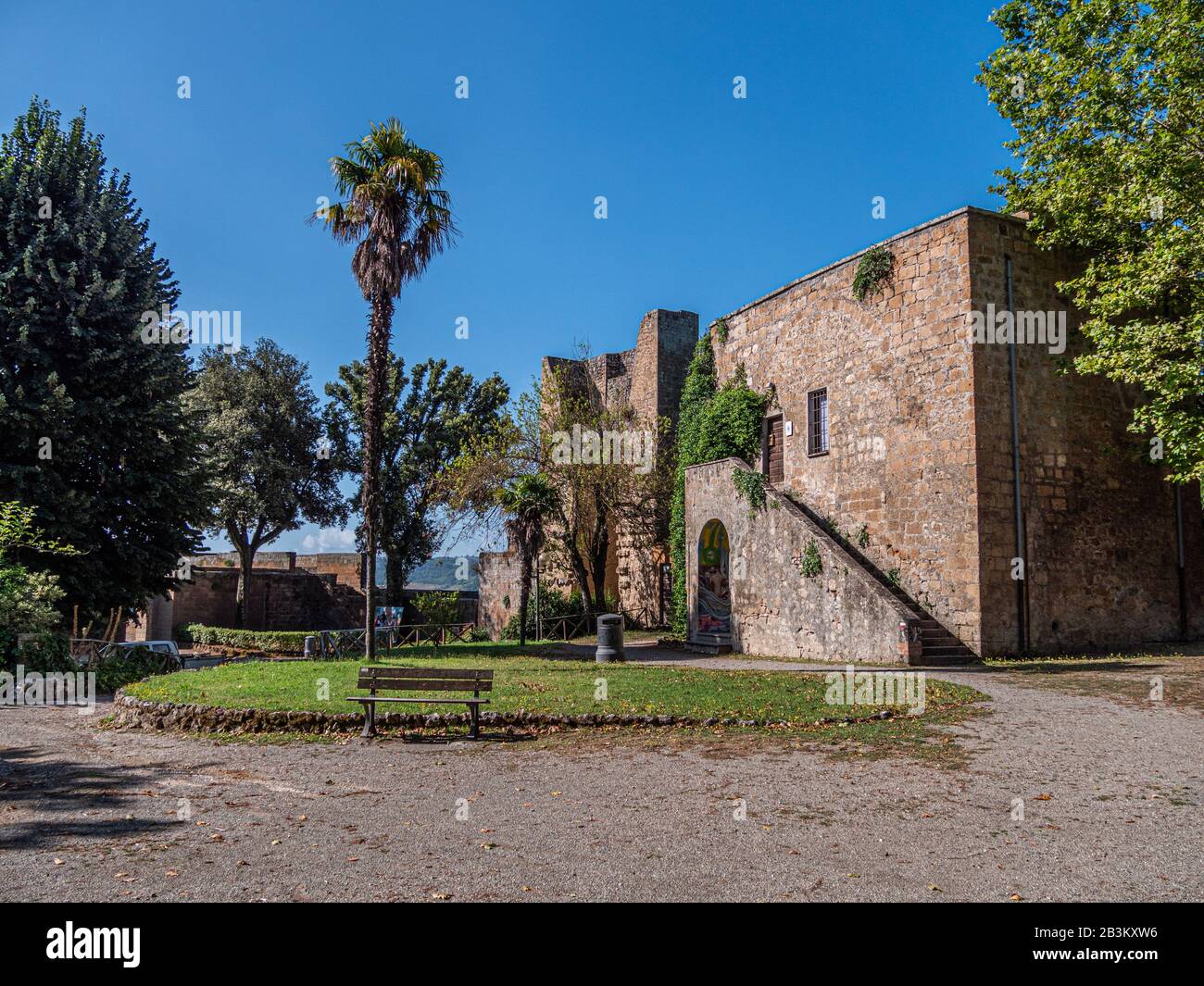 Italy, Umbria, Orvieto, Albornoz fortress, now public garden Stock Photo