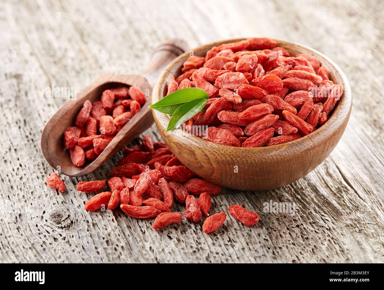 Goji berry on a wooden background Stock Photo
