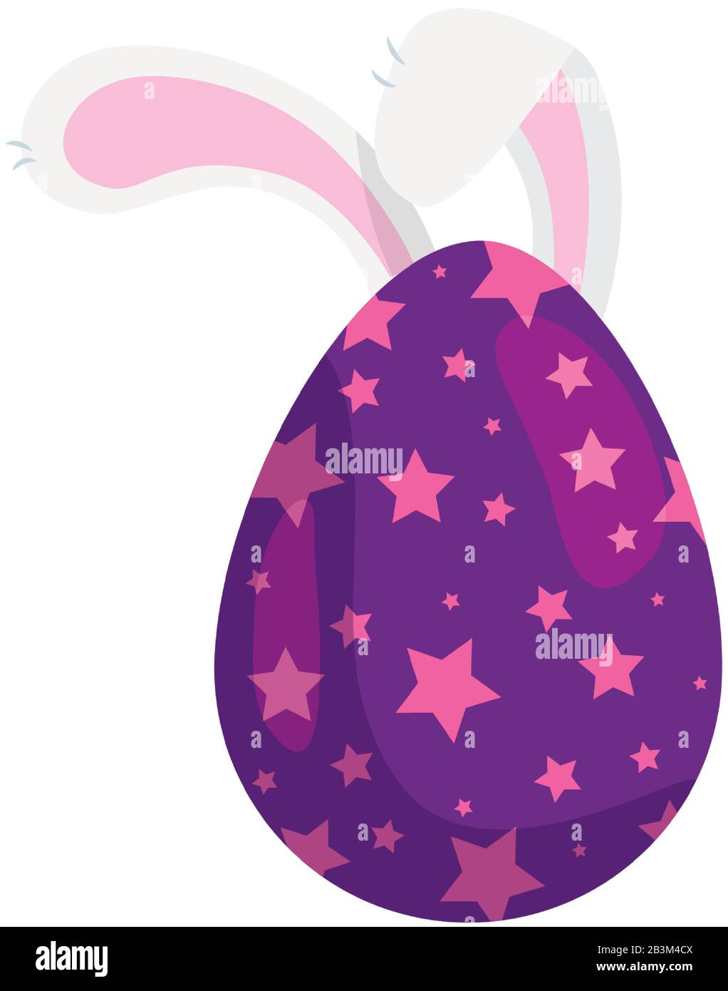 cute egg easter decorated with ears bunny Stock Vector Image & Art - Alamy