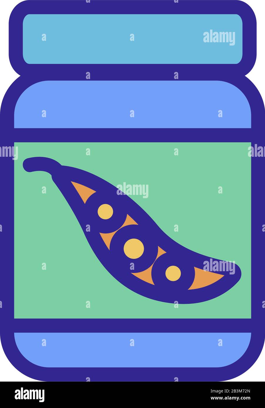 Green pea icon vector. Isolated contour symbol illustration Stock