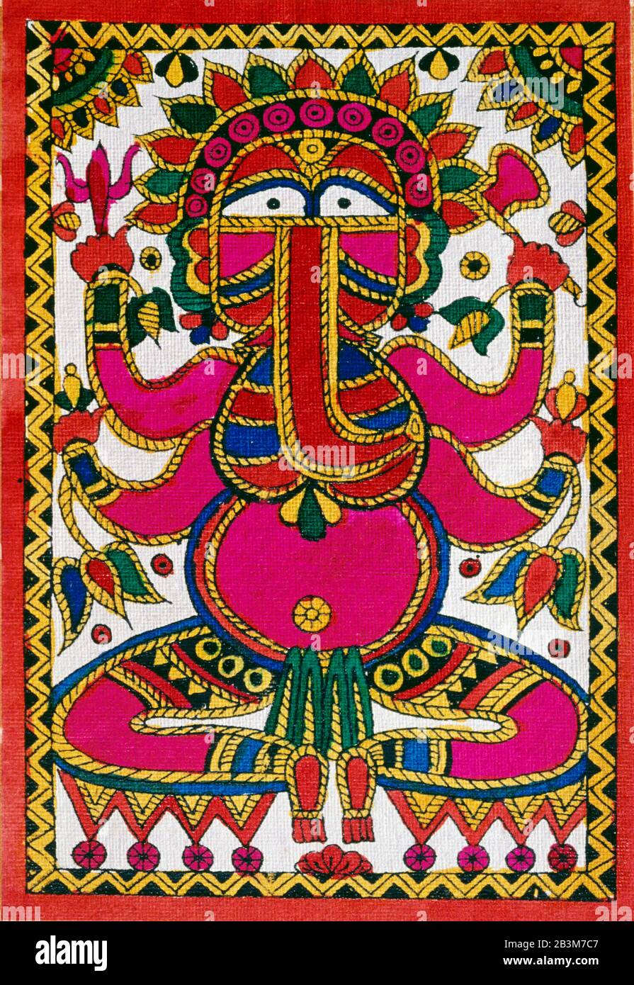 Ganesh ganpati art on cloth, India, Asia Stock Photo - Alamy