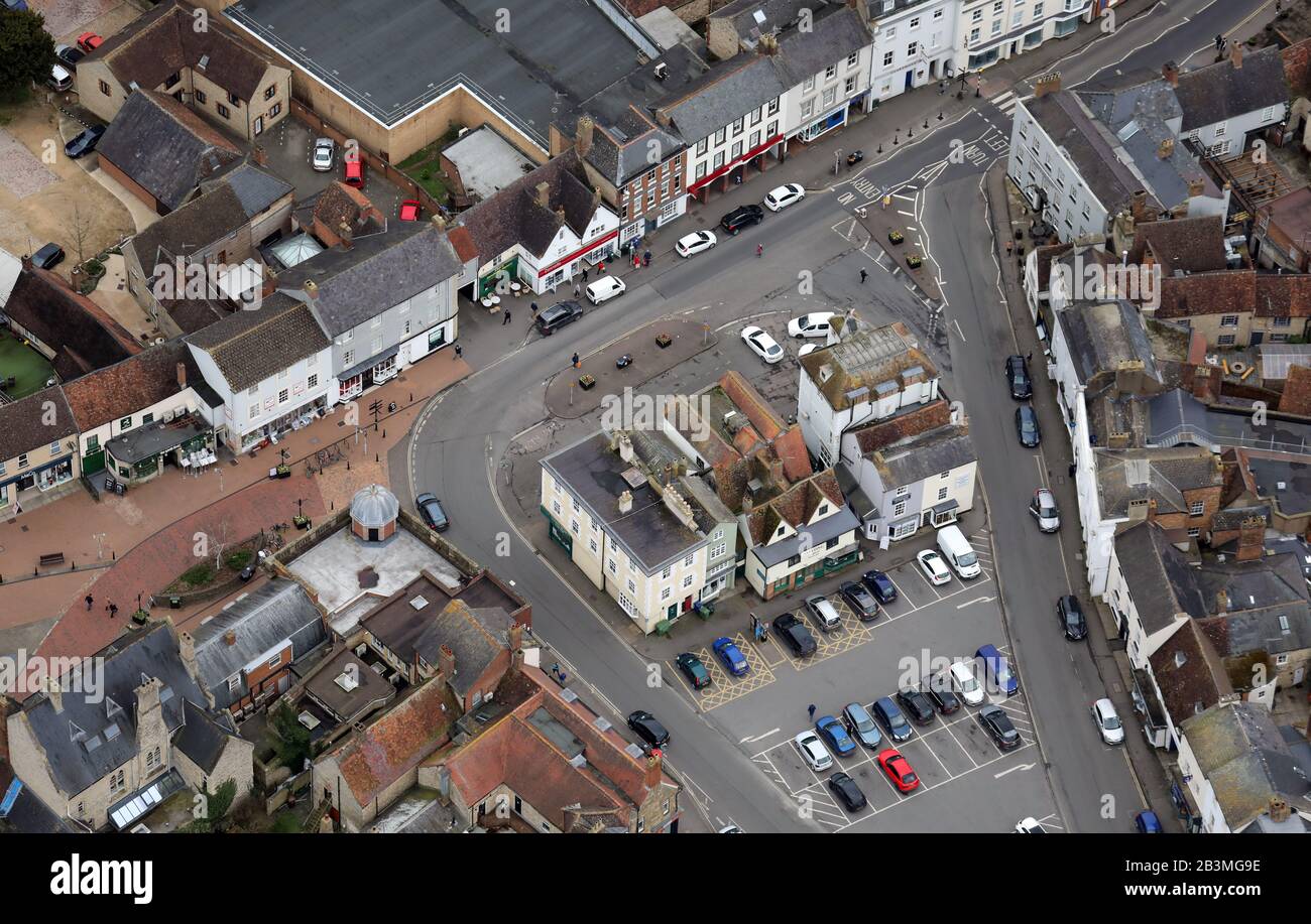 aerial view of Market Square in Bicester, Oxfordshire Stock Photo