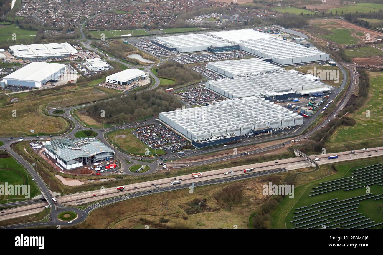 aerial view of Jaguar Land Rover Engine Manufacturing Centre Stock Photo