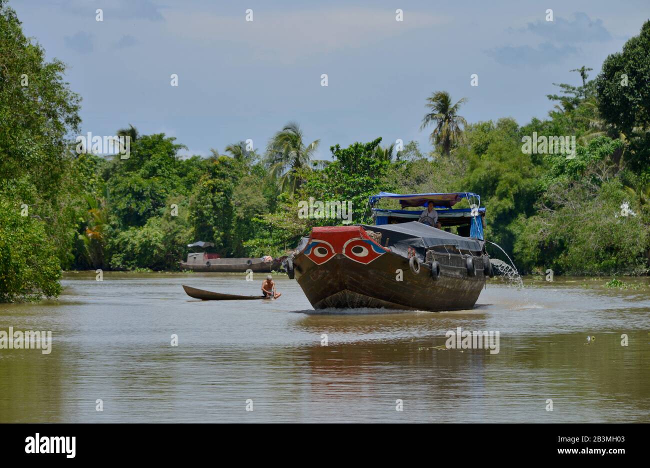 Schiffsverkehr, Kanal bei Cai Be, Mekongdelta, Vietnam Stock Photo
