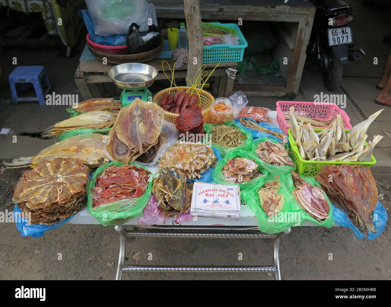 Trockenfisch, Markt, Vietnam Stock Photo