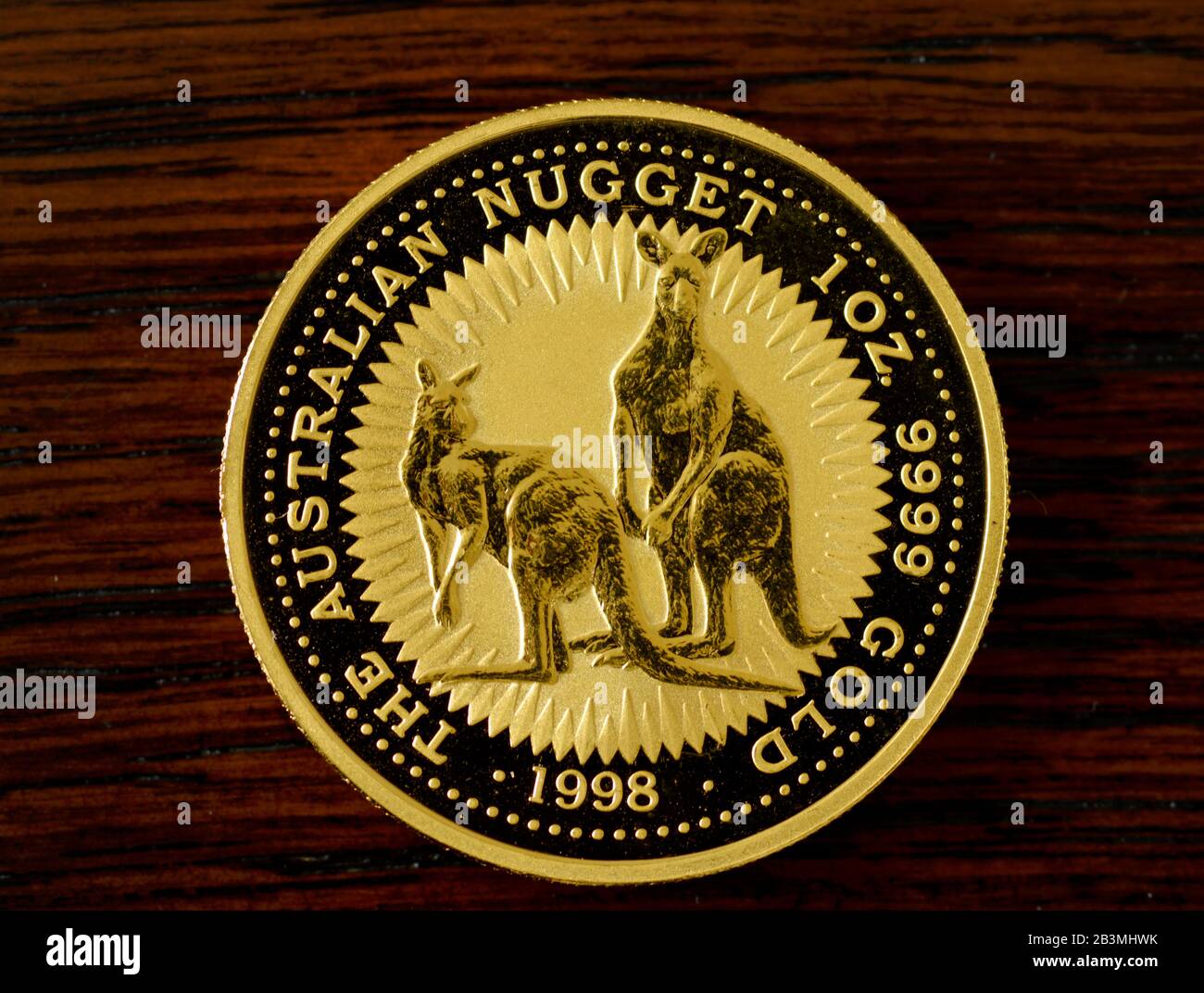1 Unze, Australian Nugget, Goldmuenze Stock Photo