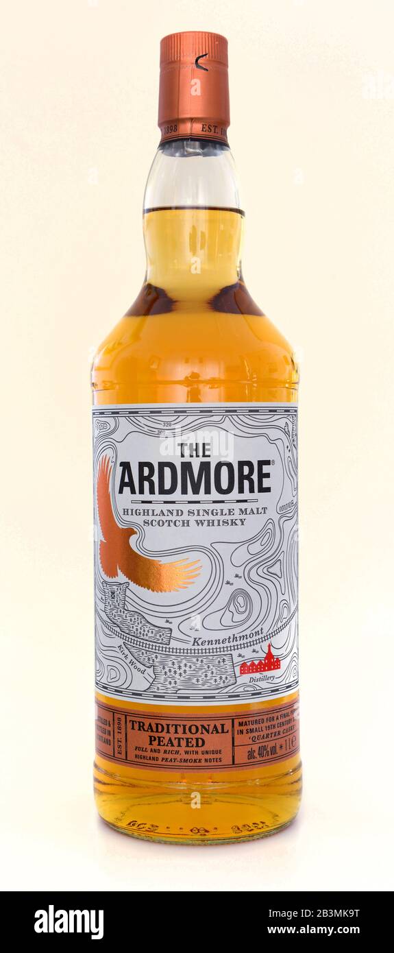 Flasche, Ardmore Singel Malt Scotch Whisky Stock Photo