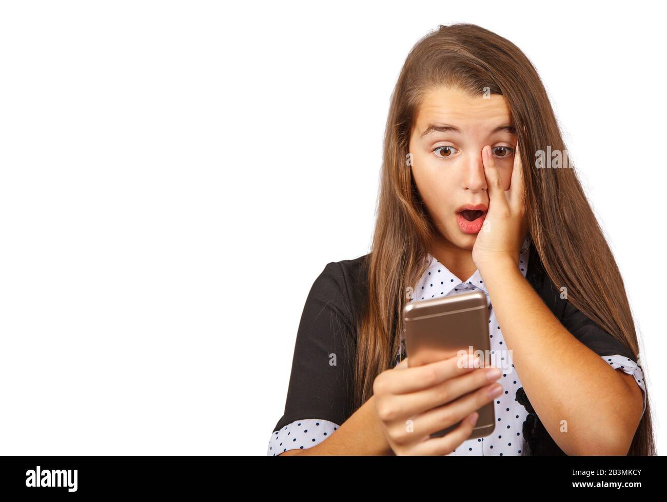 Surprised teenager girl hi-res stock photography and images - Alamy