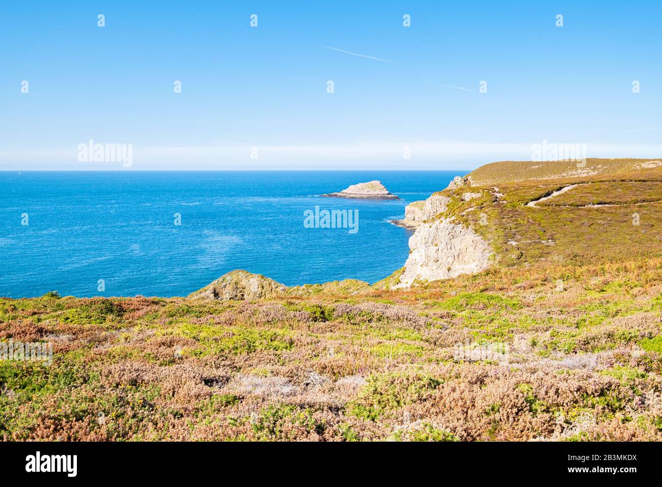 Landscape of the Brittany coast in the Cape Frehel region with its ...