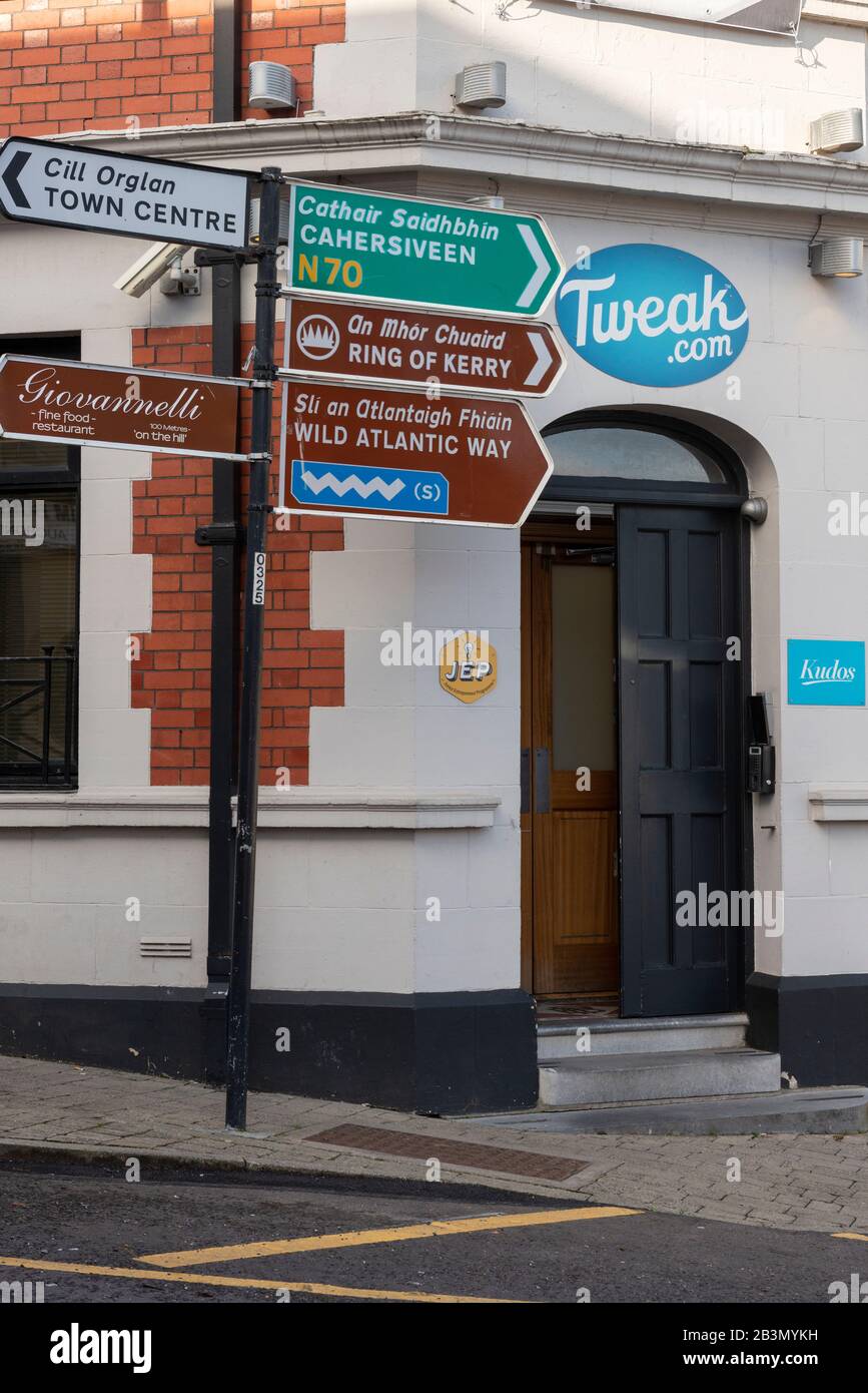 The Tweak Head Office and headquarters in Lower Bridge Street, Killorglin, County Kerry, Ireland Stock Photo