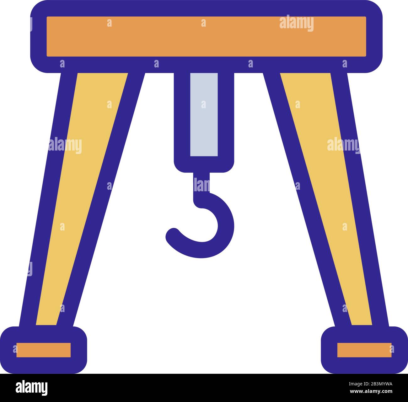 Crane construction icon vector. Isolated contour symbol illustration ...