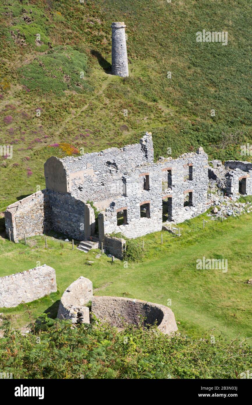The abandoned ruined factory buildings of the Llanlleiana old porcelain