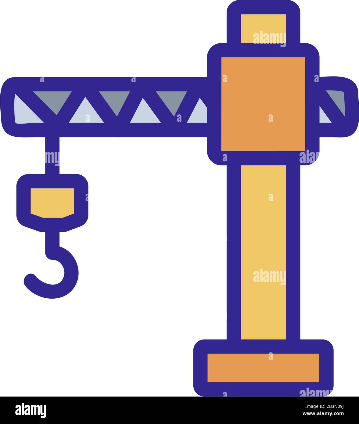 Crane construction icon vector. Isolated contour symbol illustration ...
