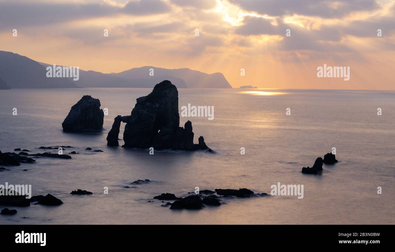 rocks in the spanish coast Stock Photo