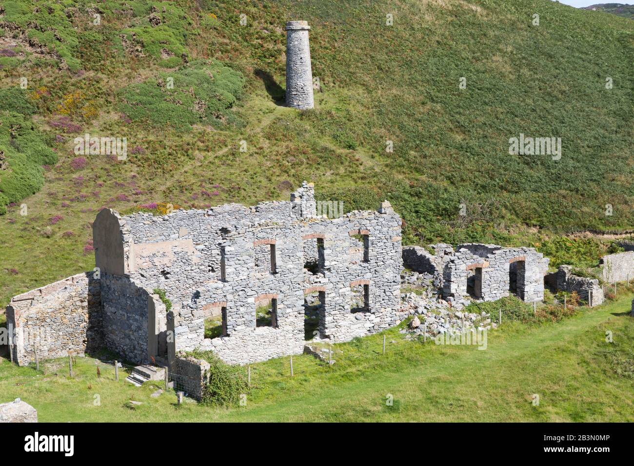 The abandoned ruined factory buildings of the Llanlleiana old porcelain