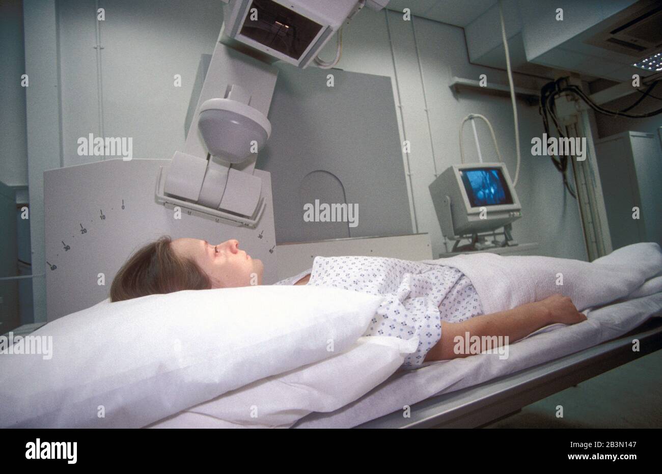 Digital screening x-ray machine at St Helier NHS Trust Hospital; Sutton Surrey UK Stock Photo