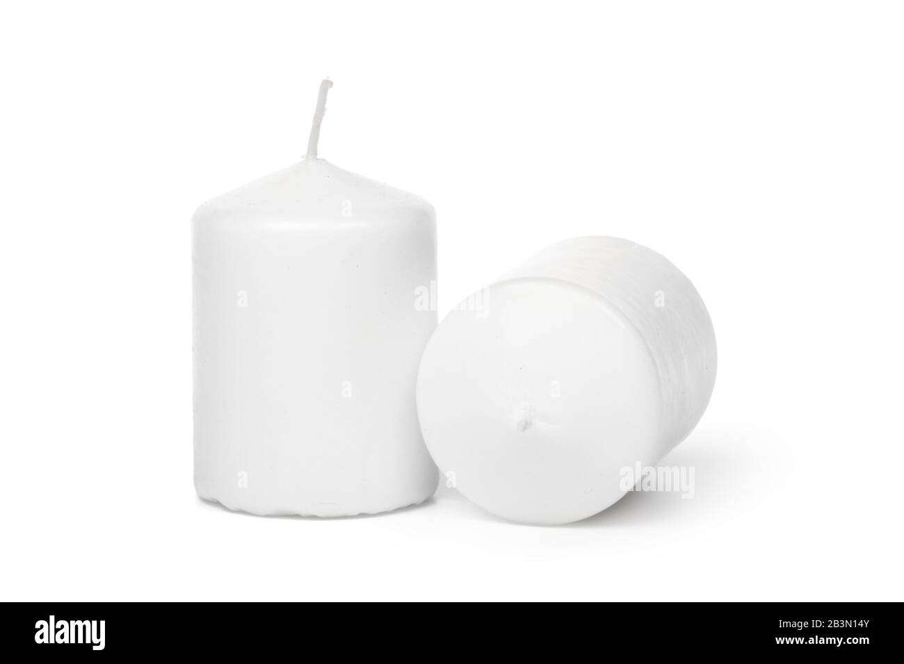 White Wax Candles Lights Isolated on White Background Stock Photo Alamy