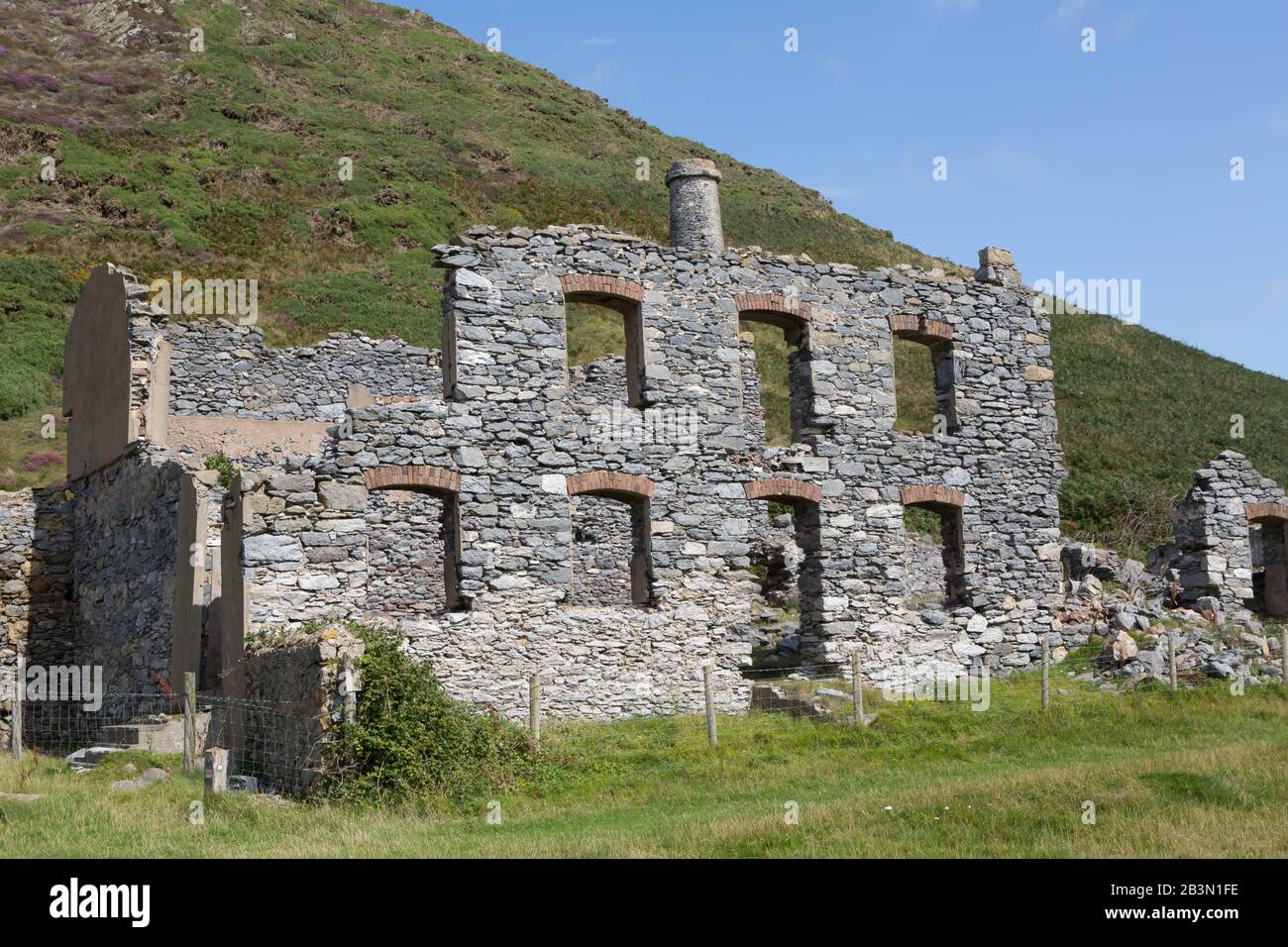 The abandoned ruined factory buildings of the Llanlleiana old porcelain