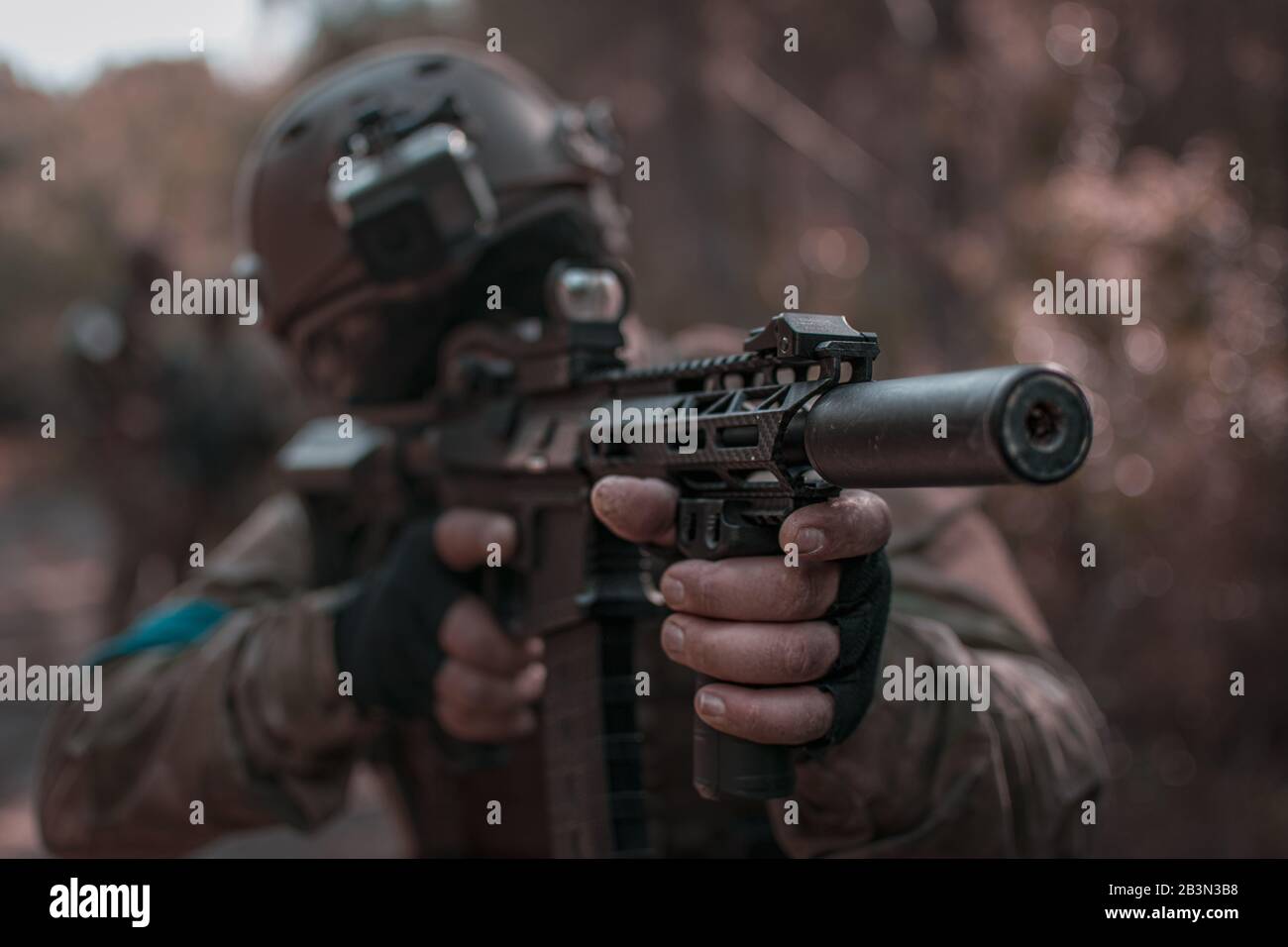 Airsoft photos in action Stock Photo