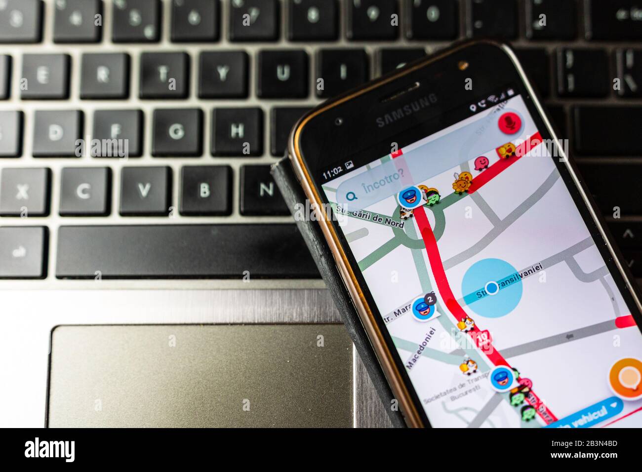 Waze application on smartphone screen pixelated close up view. Bucharest,  Romania, 2020 Stock Photo - Alamy
