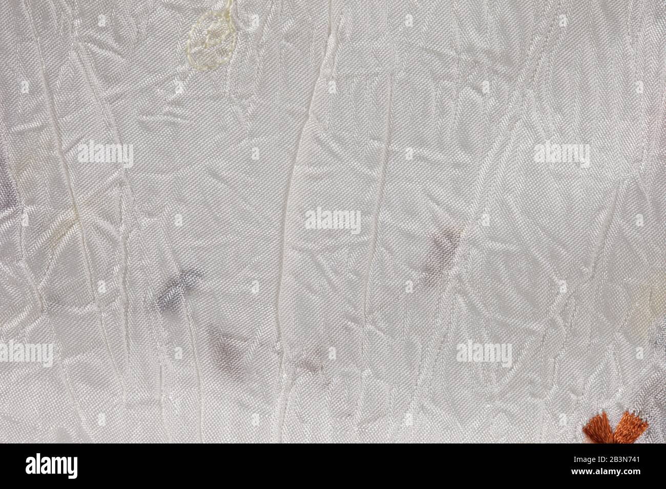 High resolution white rippled fabric texture background Stock Photo
