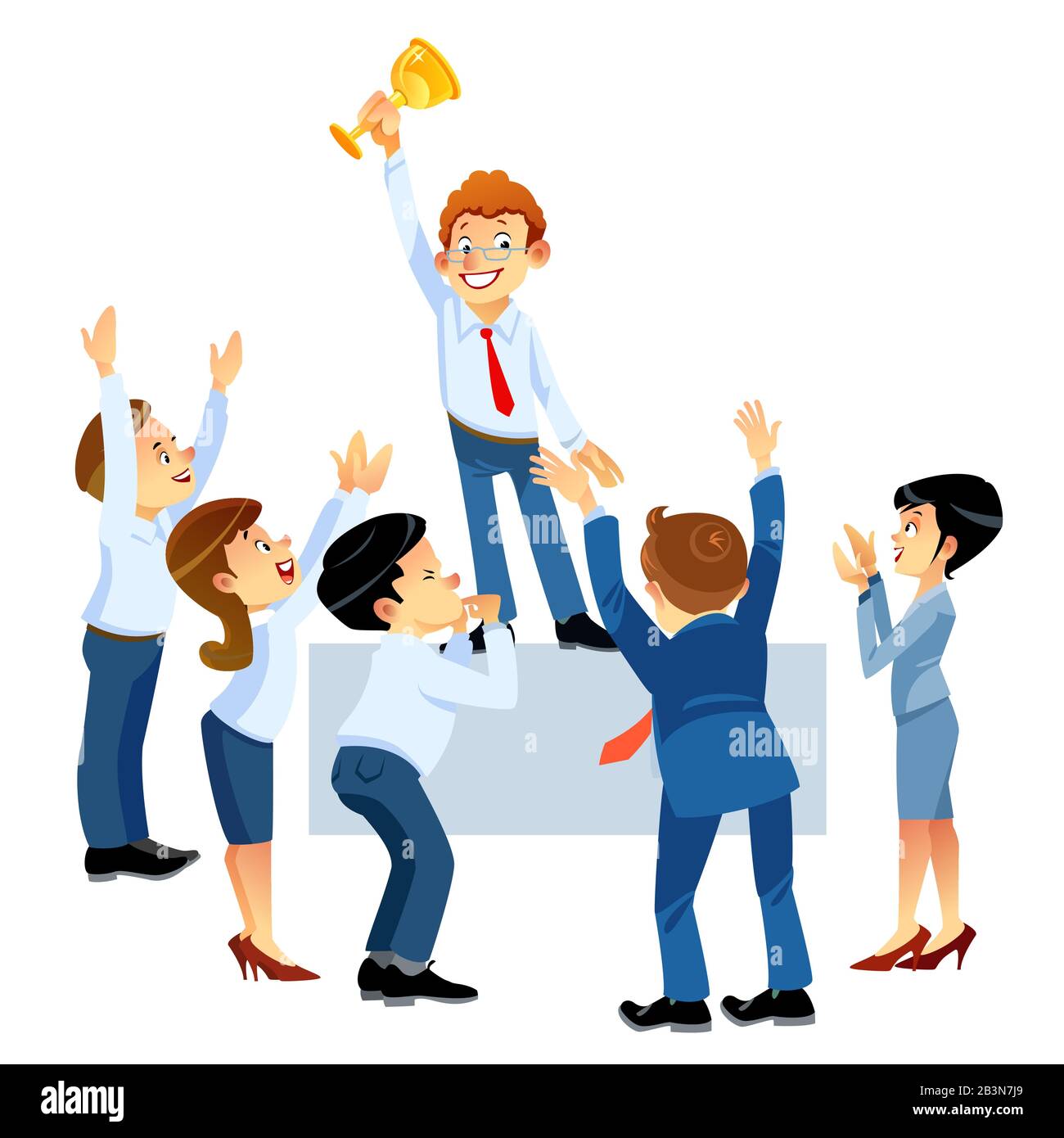 Vector cartoon stick figure drawing conceptual illustration of group of  three happy men or businessmen celebrating success, applauding and clapping  Stock Vector Image & Art - Alamy