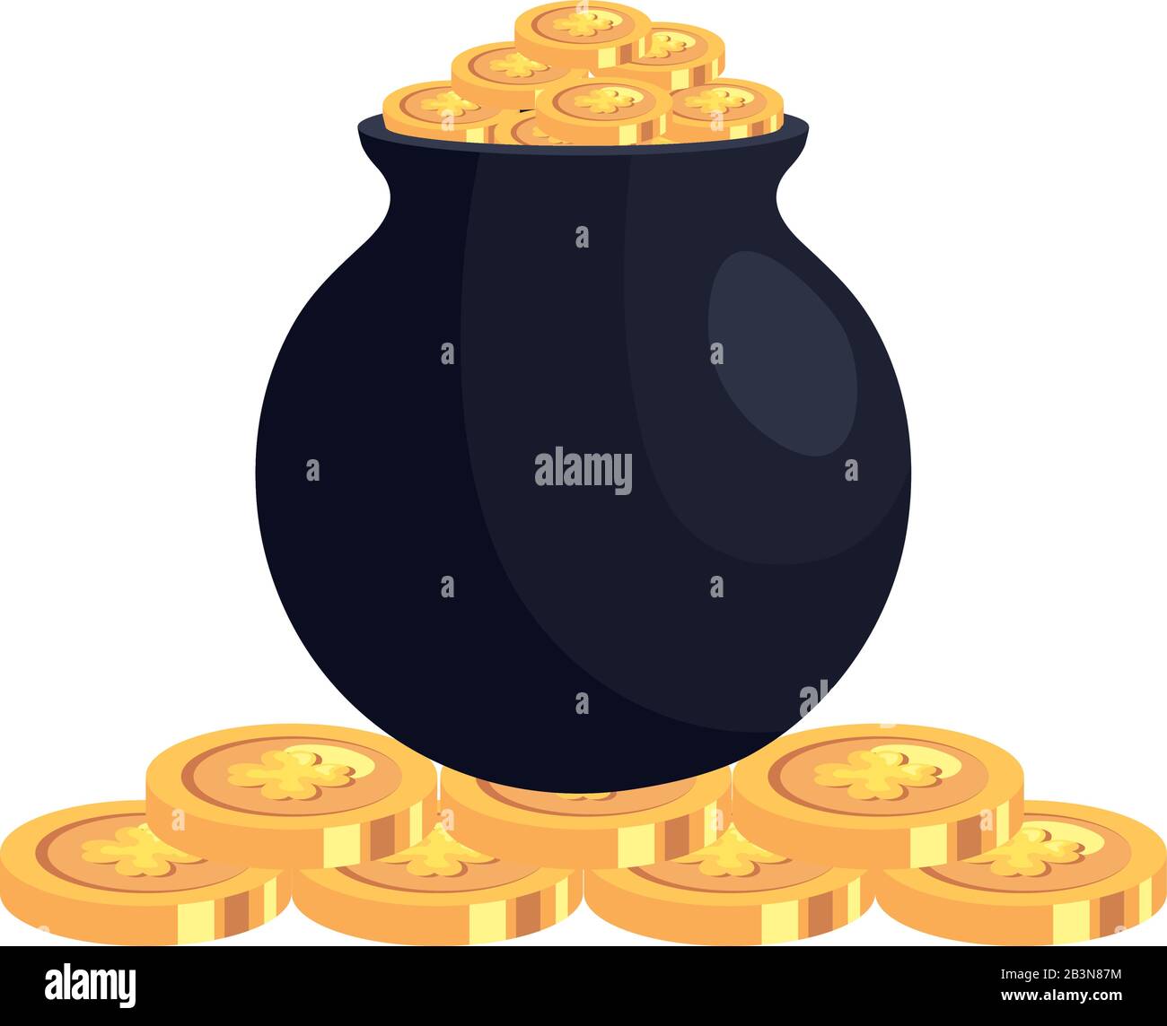 coins with clovers and cauldron Stock Vector Image & Art - Alamy