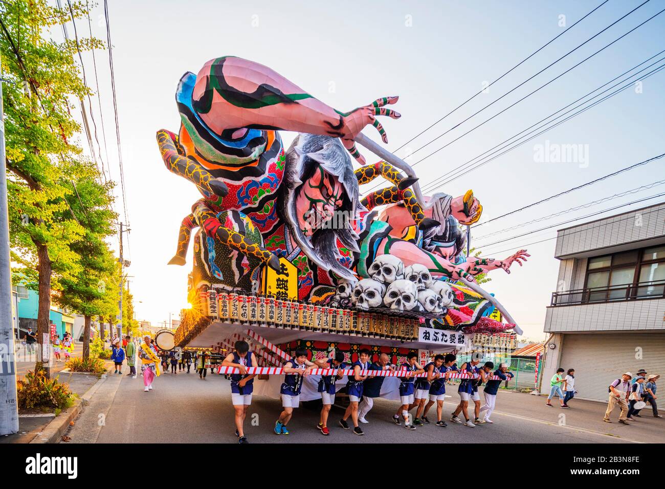 Nebuta festival floats, Aomori, Aomori prefecture, Tohoku, Honshu, Japan, Asia Stock Photo