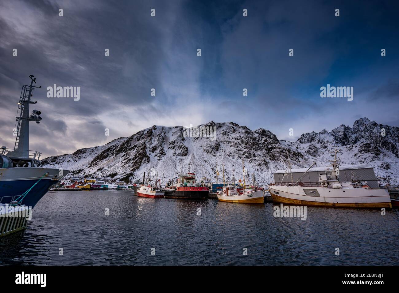 Harbour of Ballstad, Lofoten, Norway Stock Photo