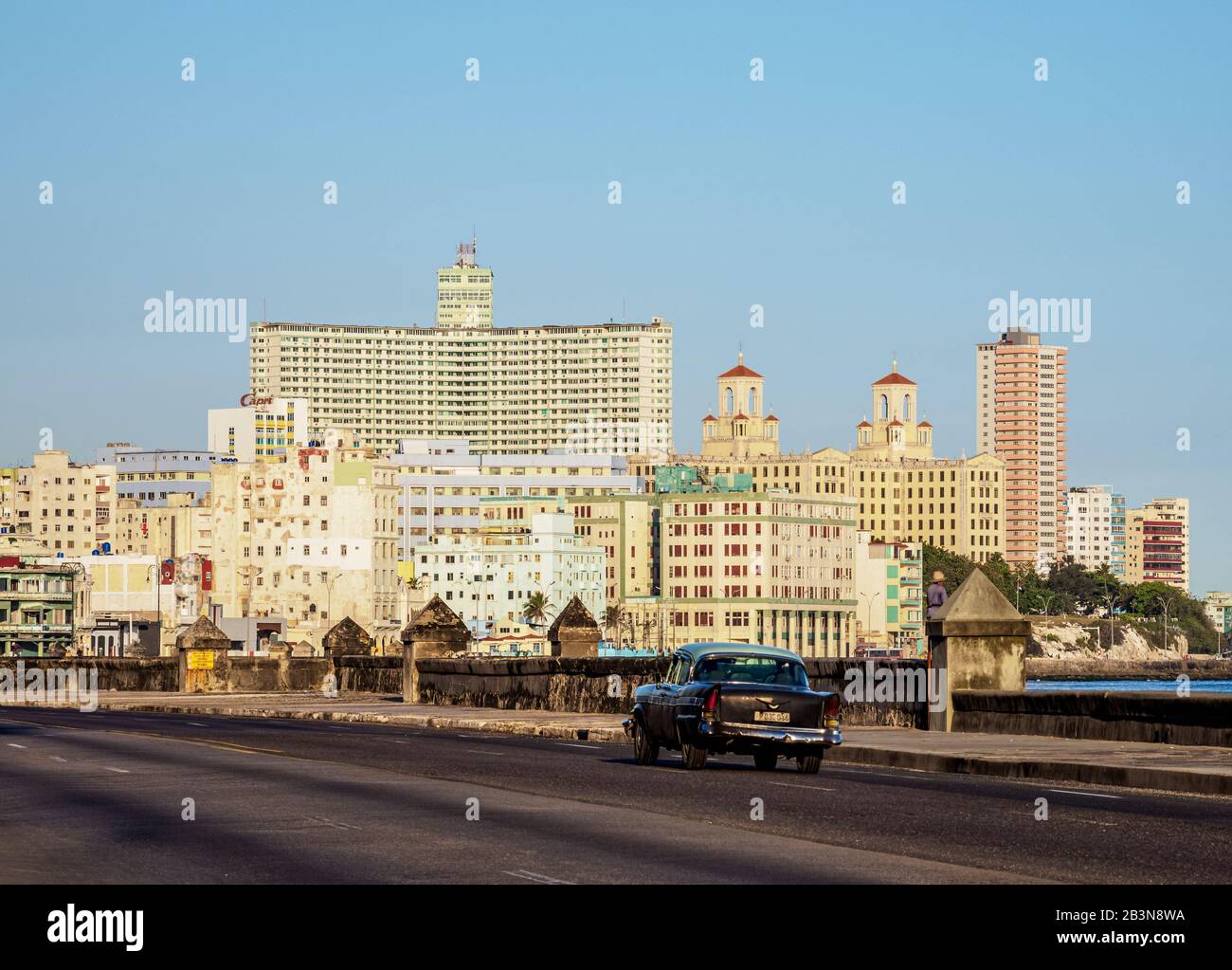 El Malecon, Havana, La Habana Province, Cuba, West Indies, Caribbean, Central America Stock Photo