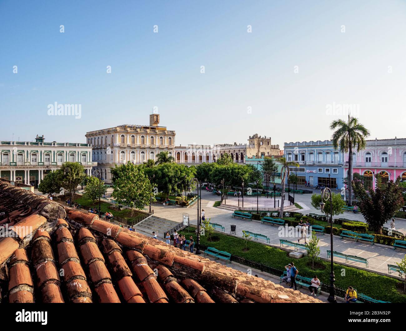 Serafin Sanchez Park, elevated view, Sancti Spiritus, Sancti Spiritus Province, Cuba, West Indies, Caribbean, Central America Stock Photo