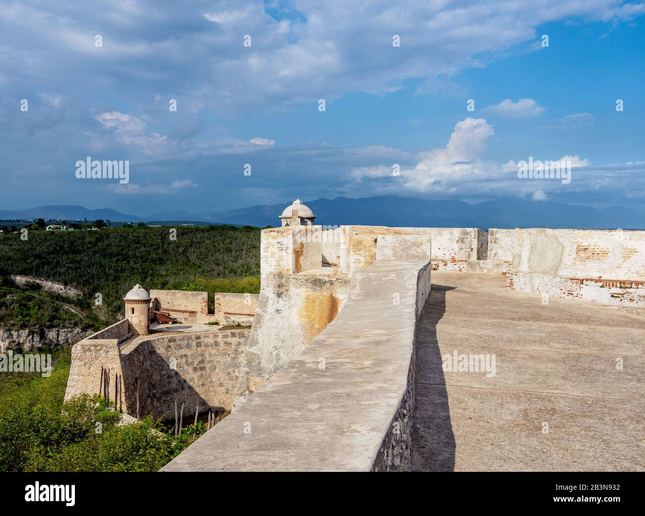 San Pedro de la Roca Castle, UNESCO World Heritage Site, Santiago de Cuba, Santiago de Cuba Province, Cuba, West Indies, Caribbean, Central America Stock Photo