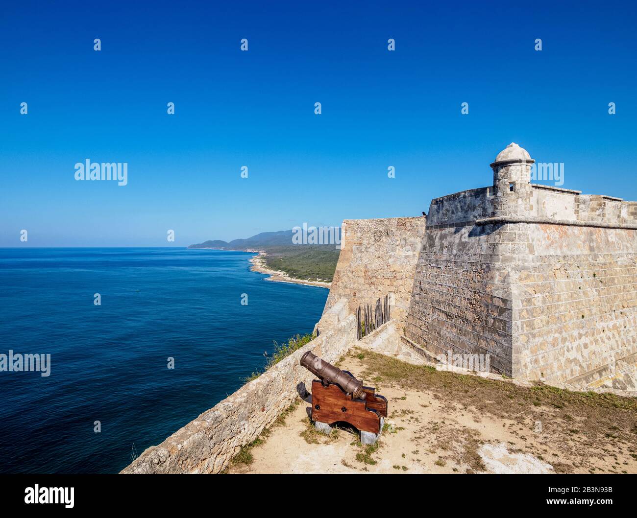 San Pedro de la Roca Castle, UNESCO World Heritage Site, Santiago de Cuba, Santiago de Cuba Province, Cuba, West Indies, Caribbean, Central America Stock Photo