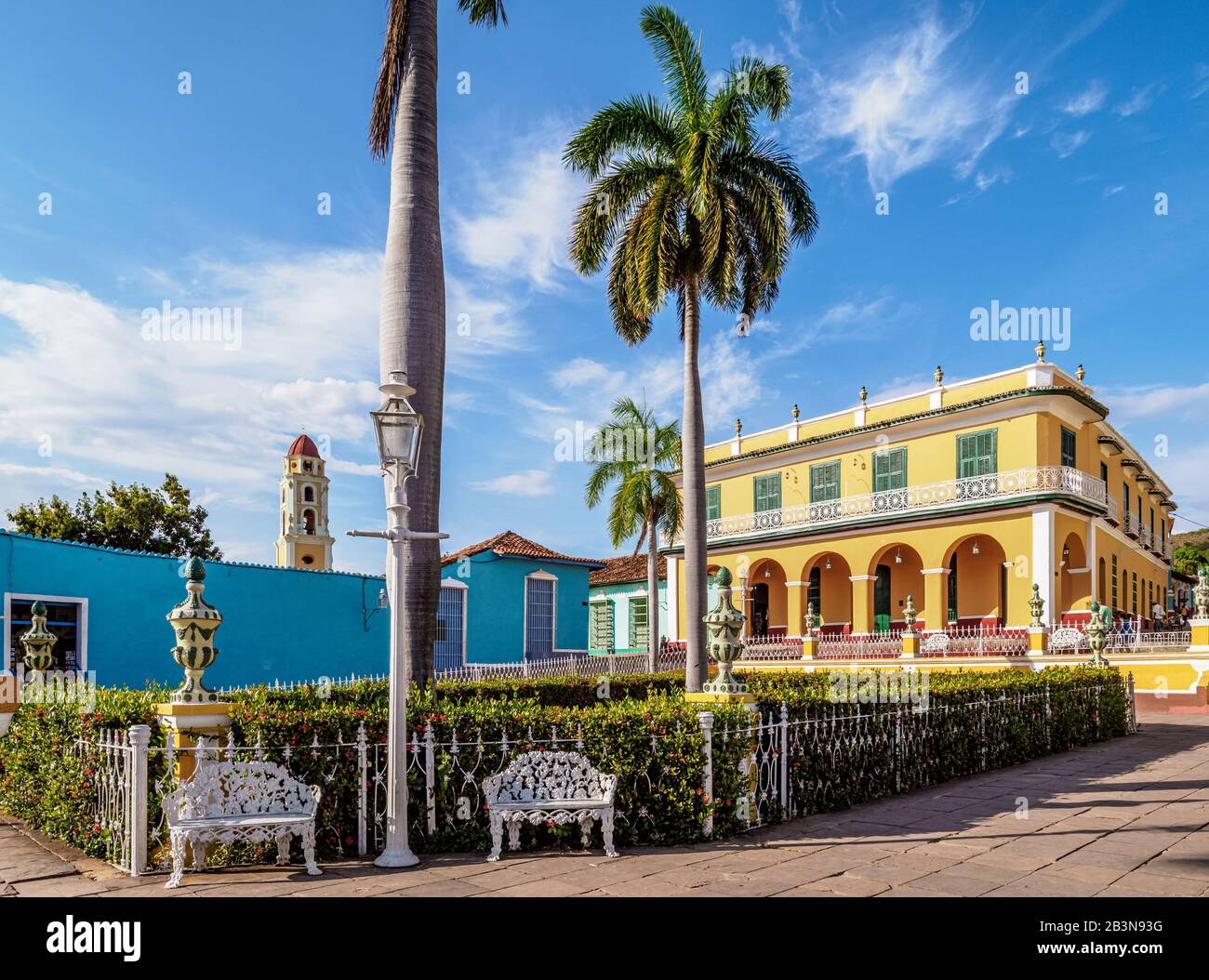 Brunet Palace, Plaza Mayor, Trinidad, UNESCO World Heritage Site, Sancti Spiritus Province, Cuba, West Indies, Caribbean, Central America Stock Photo