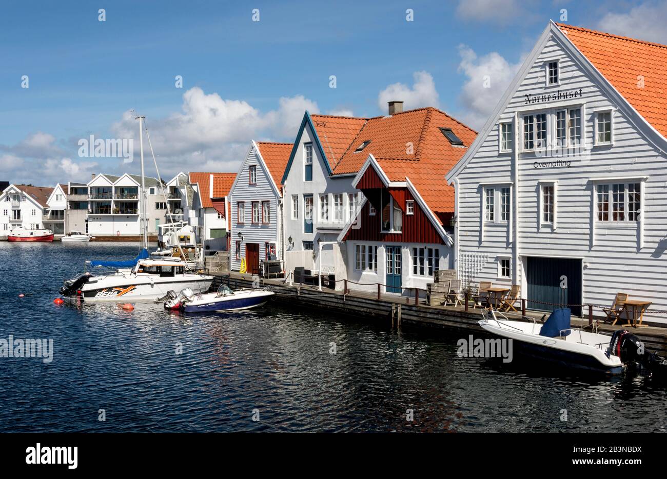 Village houses in Skudeneshaven, on Karmoy, near Haugesund, Rogaland, Norway, Scandinavia, Europe Stock Photo