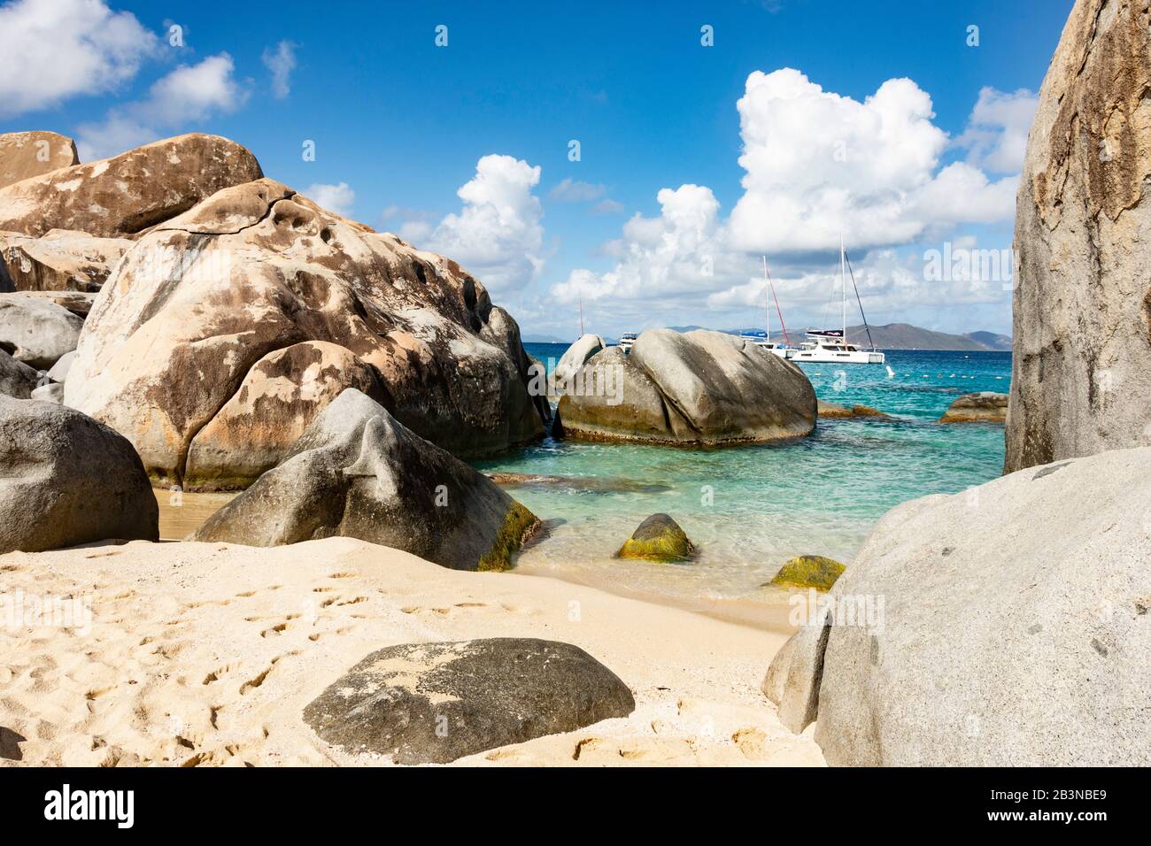 Granite boulders at Gorda Baths, island of Virgin Gorda, British Virgin Islands, Leeward Islands, West Indies, Caribbean, Central America Stock Photo