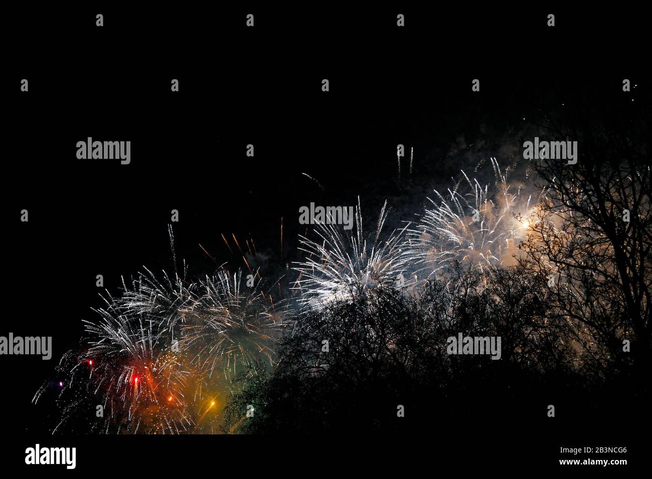 Explosion of firework at New Year Eve Stock Photo - Alamy